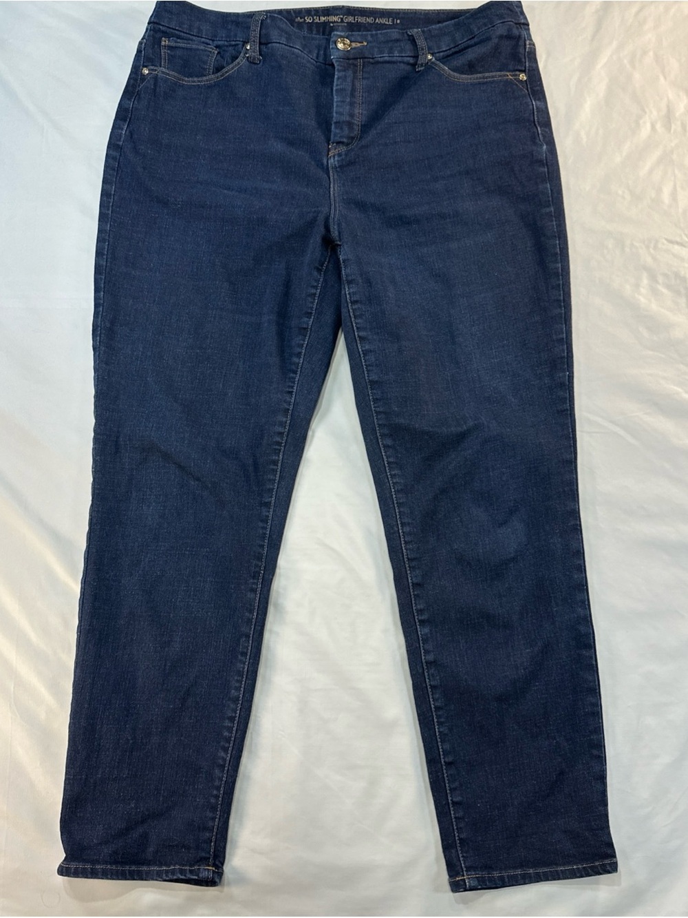 Chico's Dark Indigo so slimming size 2 (14) ankle Jeans